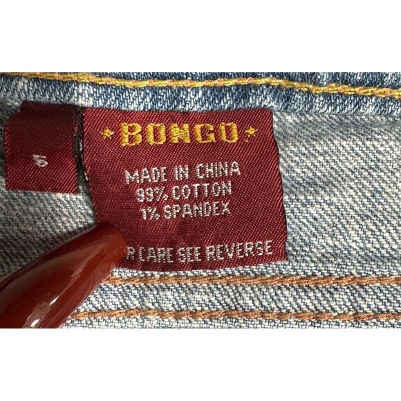Bongo Flare Jeans Juniors 5 Blue Distressed Vintage Denim Measures 27 x 30.5 - Picture 4 of 9